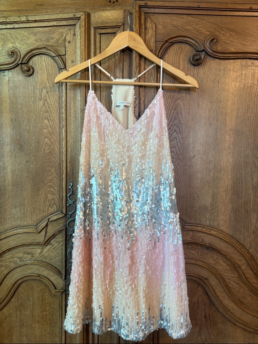 Lavender Brown Ombré sequin mini cocktail dress - Picture 2 of 13